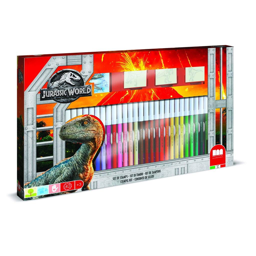 Large colouring & stamp set - Jurassic world