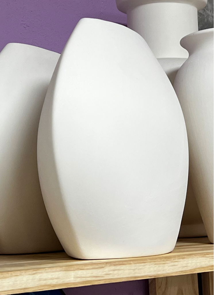 P104 - FLAT CERAMIC BLANK - VASE MEDIUM