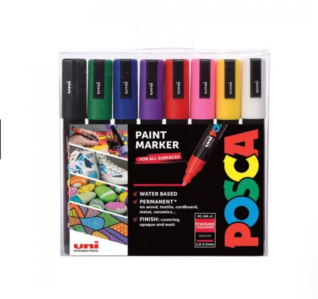 POSCA  pens -8 Pcs Basic Colours (PC5M)