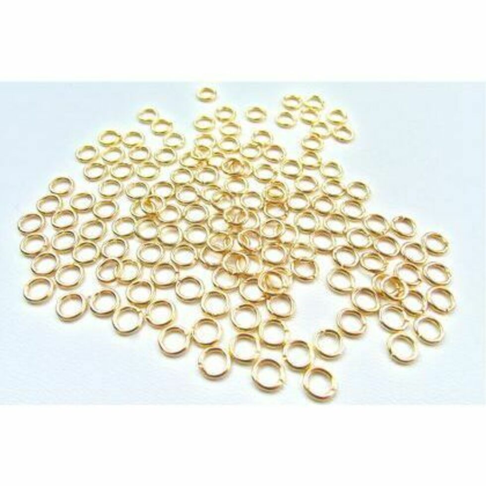 gilt plated jump rings - 5mm  (x144)