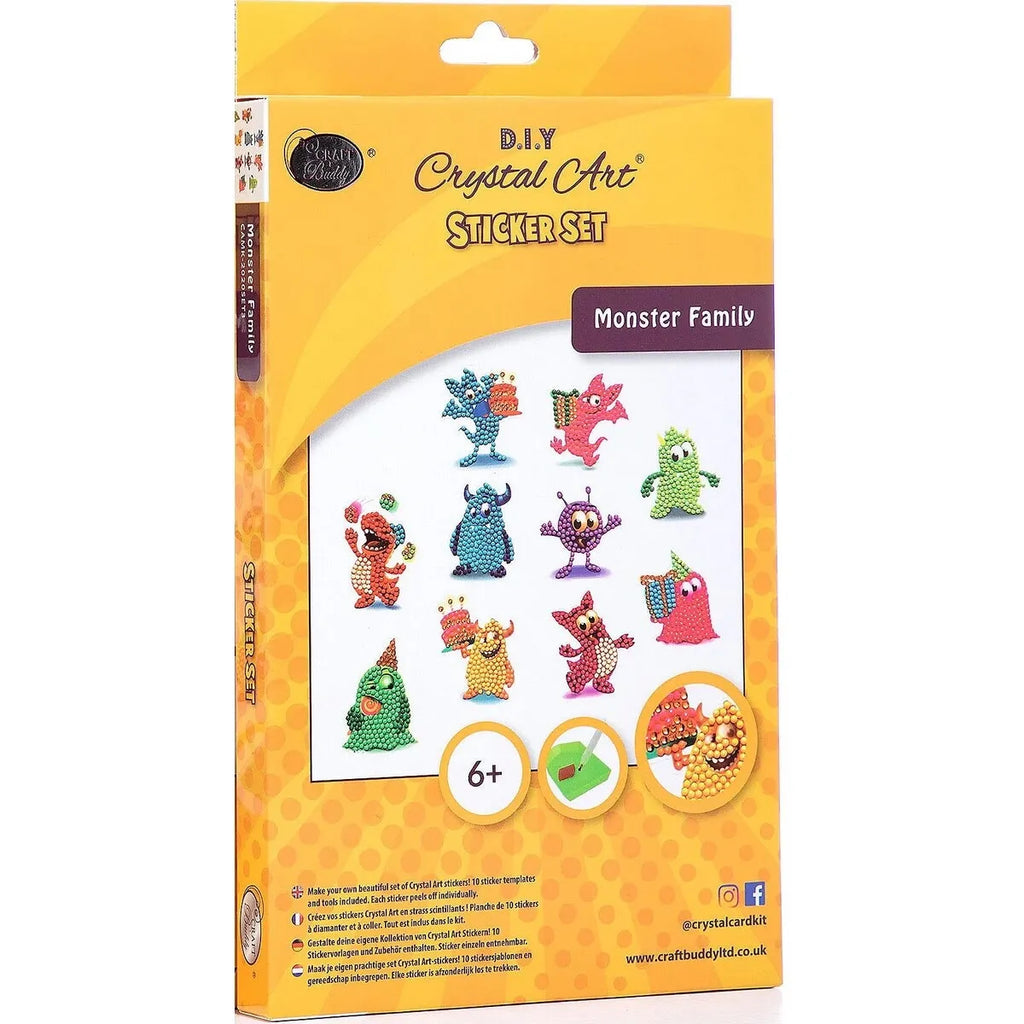 Monster Family - Crystal Art Sticker Set 21 x 27cm