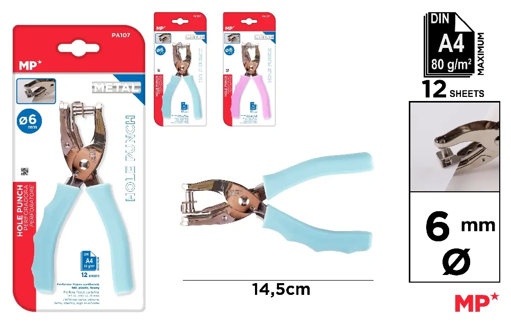 Single hole punch
