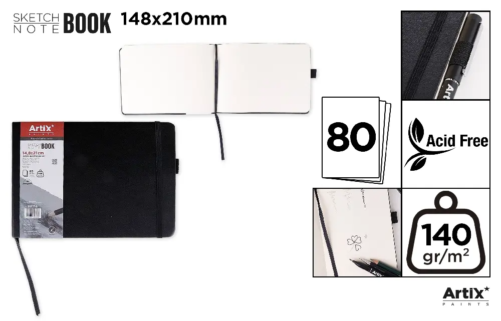 Hardcover Sketch Book 21x14.8cm