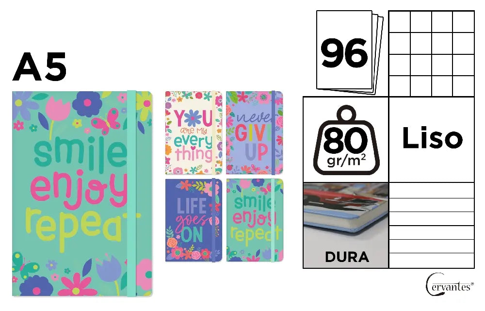 A5 Hard cover Notebook - message