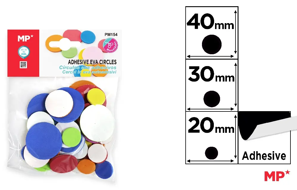 Self adhesive foam circles
