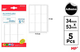Mp Stickers - white rectangle labels