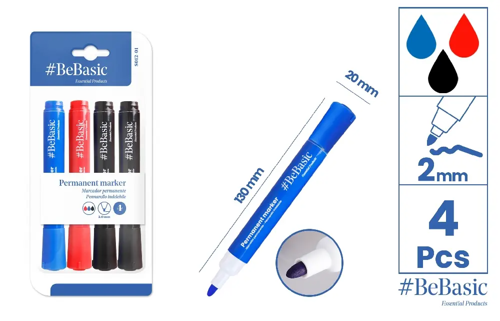 Basics - 4 permanent markers - Mixed