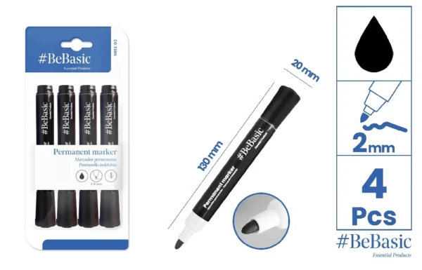Basics - 4 permanent markers - Black