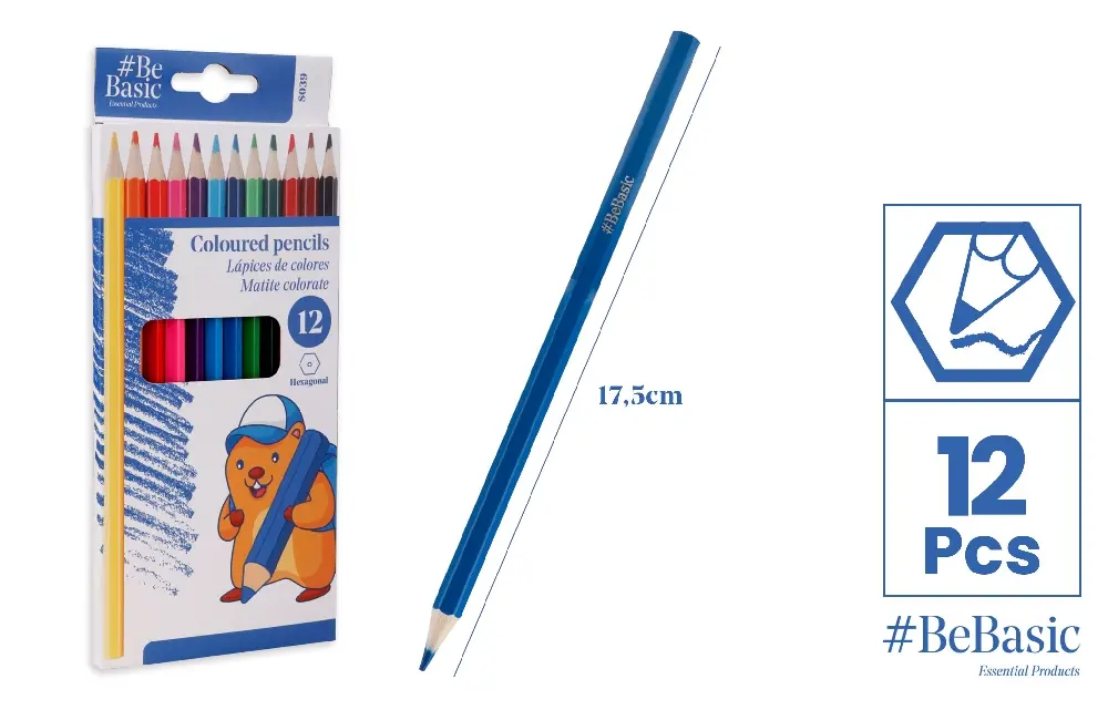 Basics - coloured pencils - 12pcs
