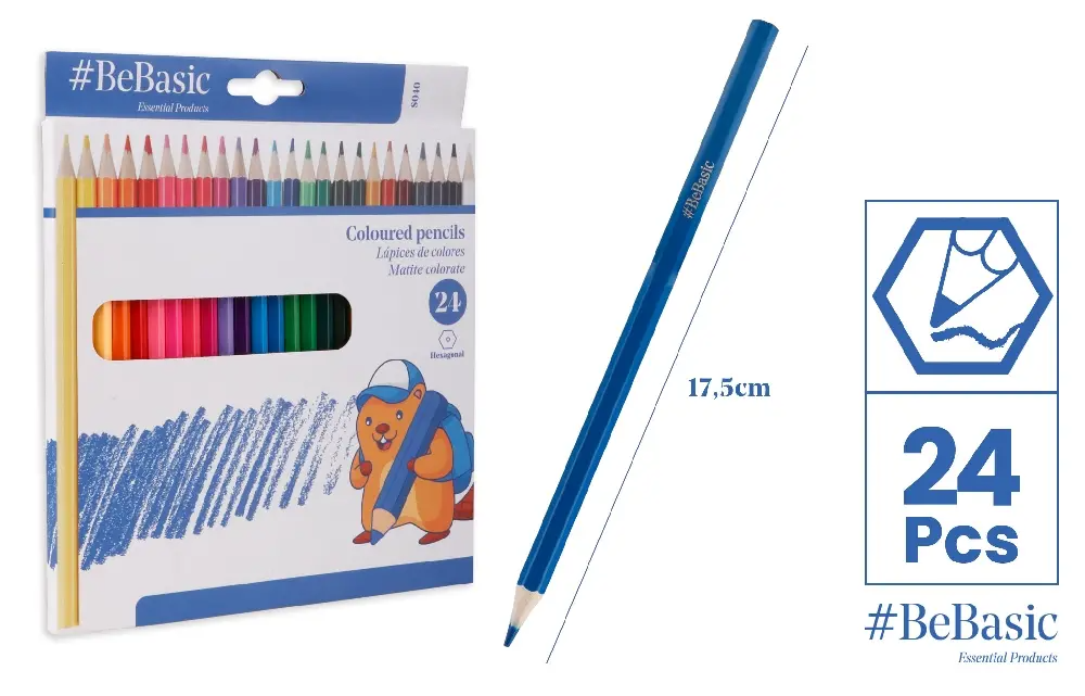 Basics - coloured pencils - 24pcs