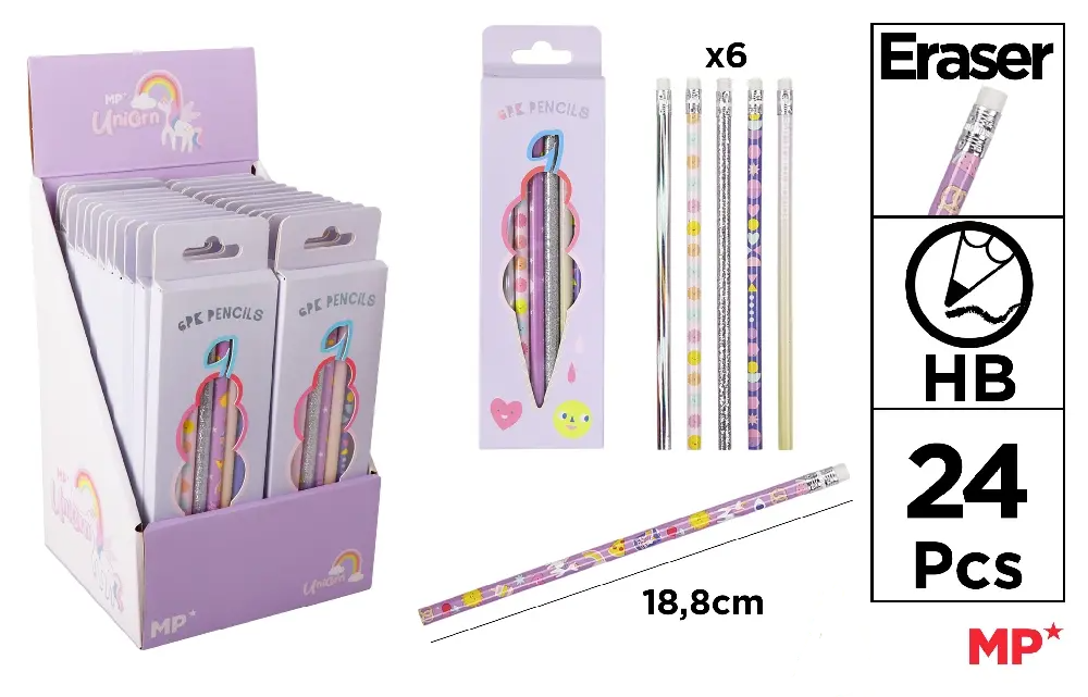 6 kids pencils