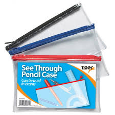 Clear exam pencil case