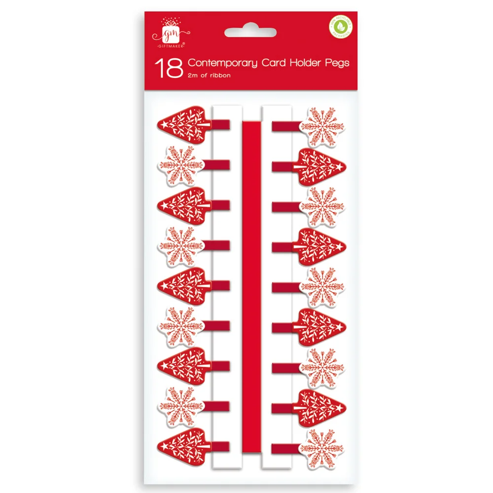 Christmas Contemporary 18 Peg Card Holder