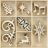 wooden christmas flourish pack