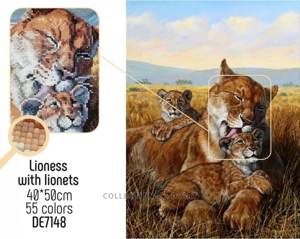 Diamond Art - Lioness with Lionets