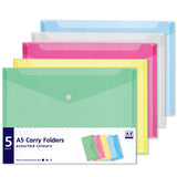 A5 Carry folders assorted colours 5pcs