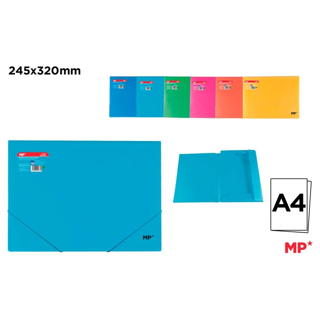 A4 plastic folders - elastic closure