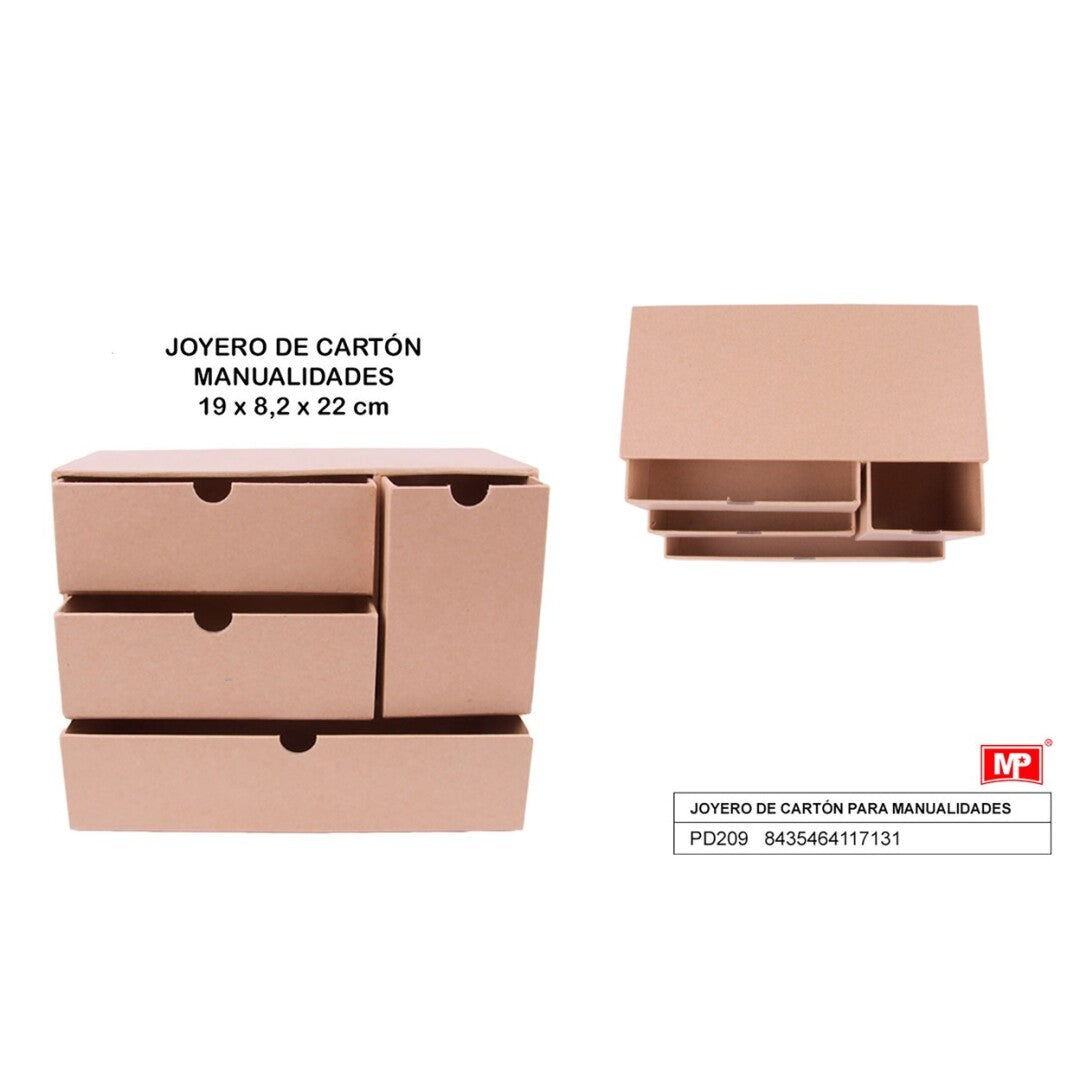Kraft organiser box (drawers 19x8.2x22cm)