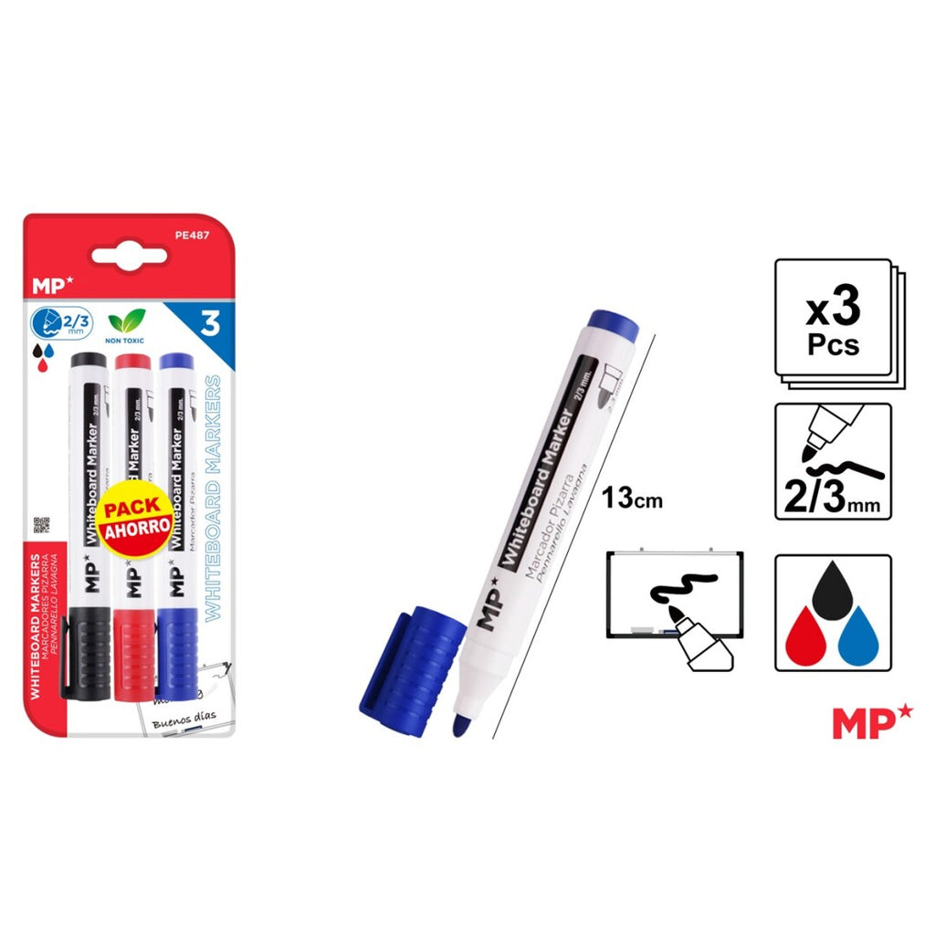 Whiteboard Markers (dry wipe) - 3pcs