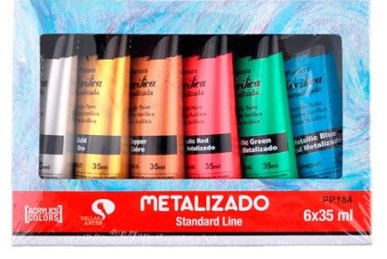 pp184 Artix metallic acrylic set - 6x35ml
