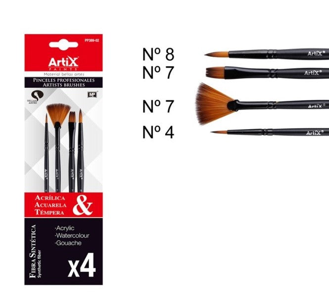 pp389-02 - Artix Mixed Brushes - 4pcs