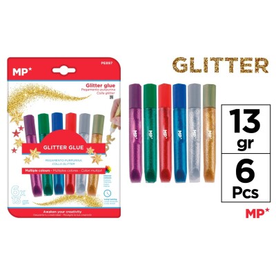 Glitter Glue 6 pcs