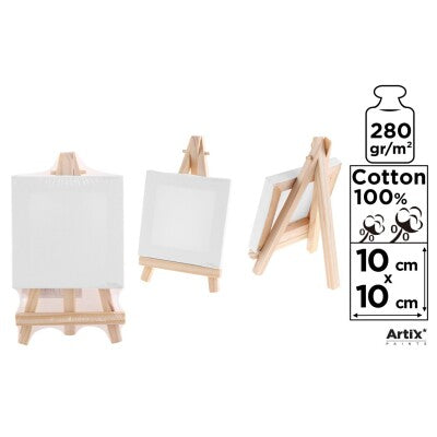 Mini Easel with 10x10cm canvas