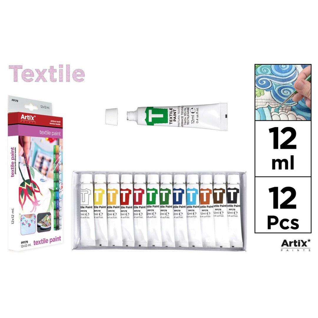 Textile Paints 12x 12ml