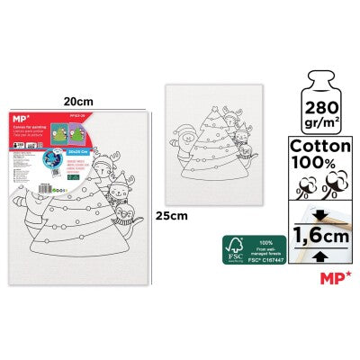 Canvas art to paint or colour - Christmas tree