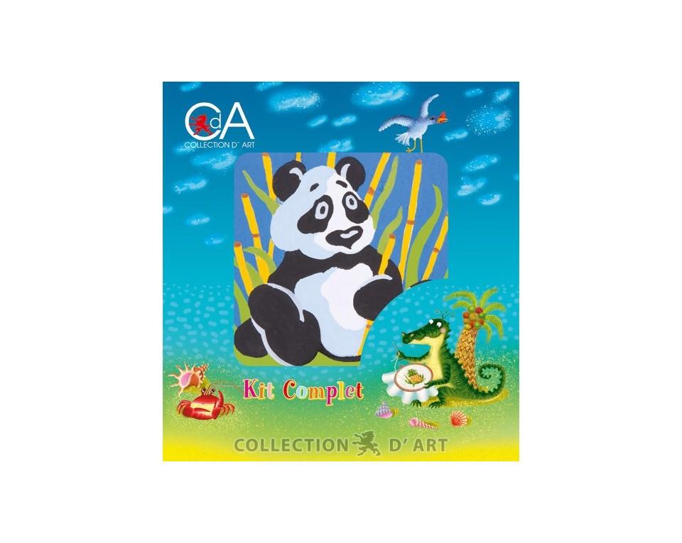 Printed tapestry kit . 10cm x 10cm Panda
