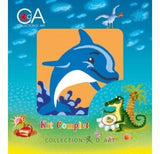 Printed tapestry kit . 10cm x 10cm Dolphin