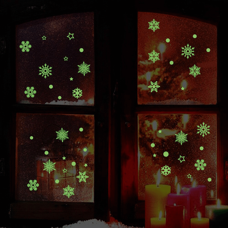 Fluorescent snowflake stickers