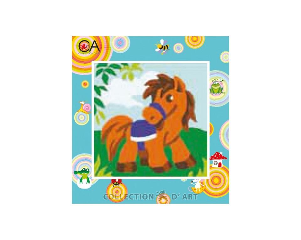 Printed tapestry kit . 15cm x 15cm pony