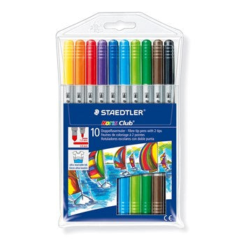 Staedtler Double Ended Fibre Tip Pens - 10pcs