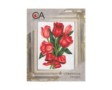 Printed tapestry kit . 14cm x 18cm tulips