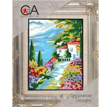 Printed tapestry kit . 14cm x 18cm sea view