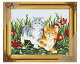 Printed tapestry kit . 30cm x 22cm kittens