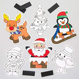 Colour in card Christmas decorations