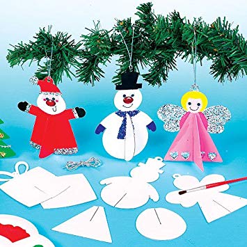 Colour in card Christmas decorations