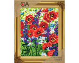 Printed tapestry kit . 30cm x 22cm poppies