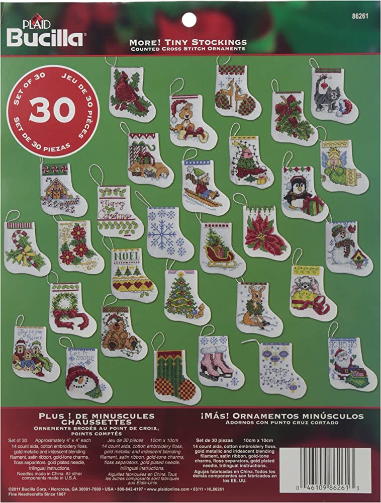 Bucilla Christmas- 30 tiny stockings