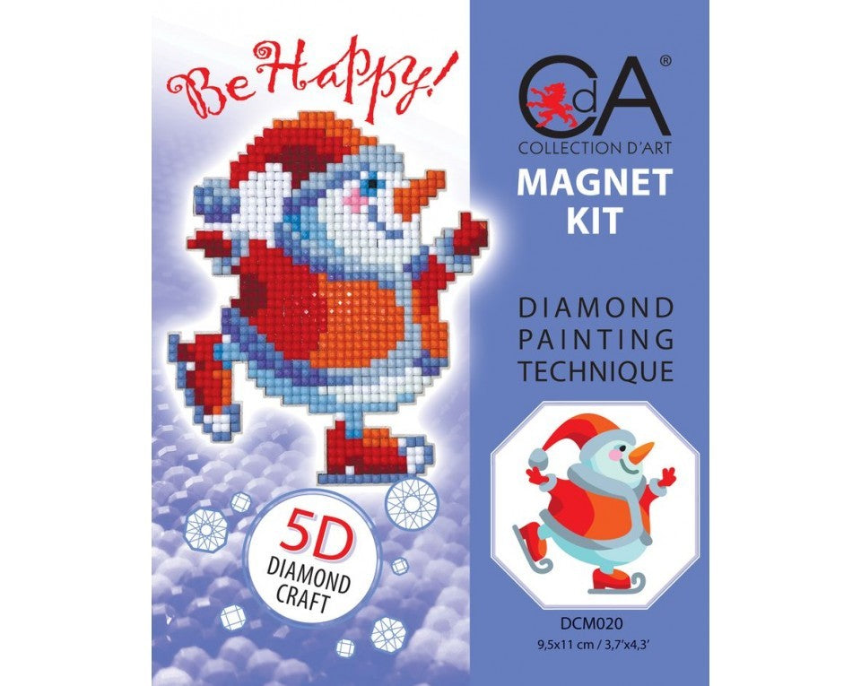 Diamond Painting Magnet Kit - skating snowman