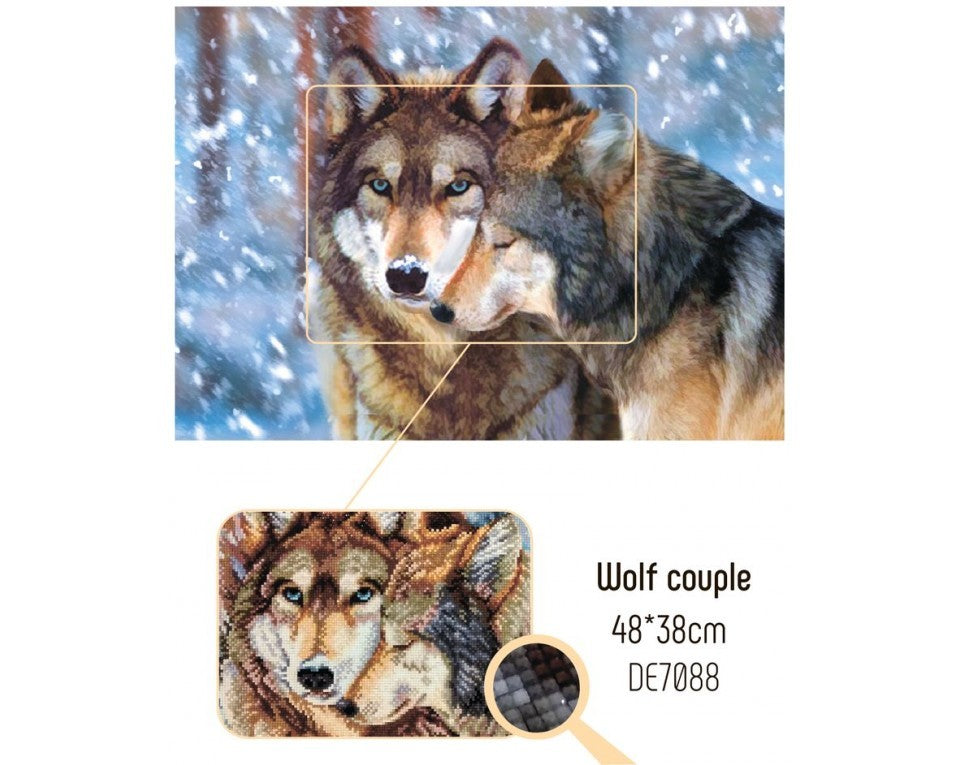 DIAMOND ART KIT - Wolf couple