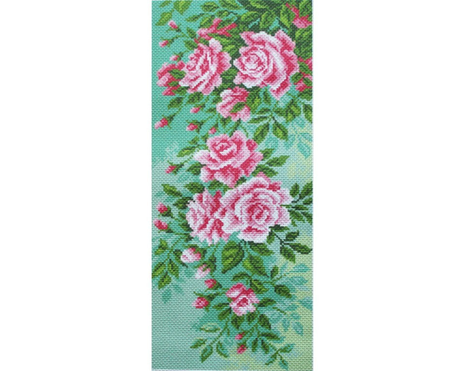 Printed cross stitch aida - Climbing rose