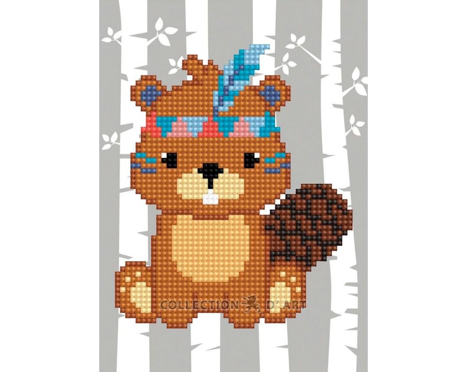 Diamond art mosaic card kit . Bear