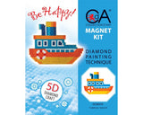 Diamond Art Magnet Kit - Steam Boat