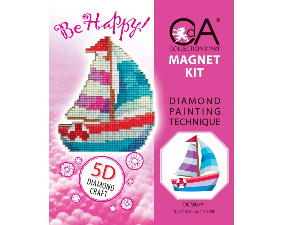 Diamond Art Magnet Kit - Sail Boat