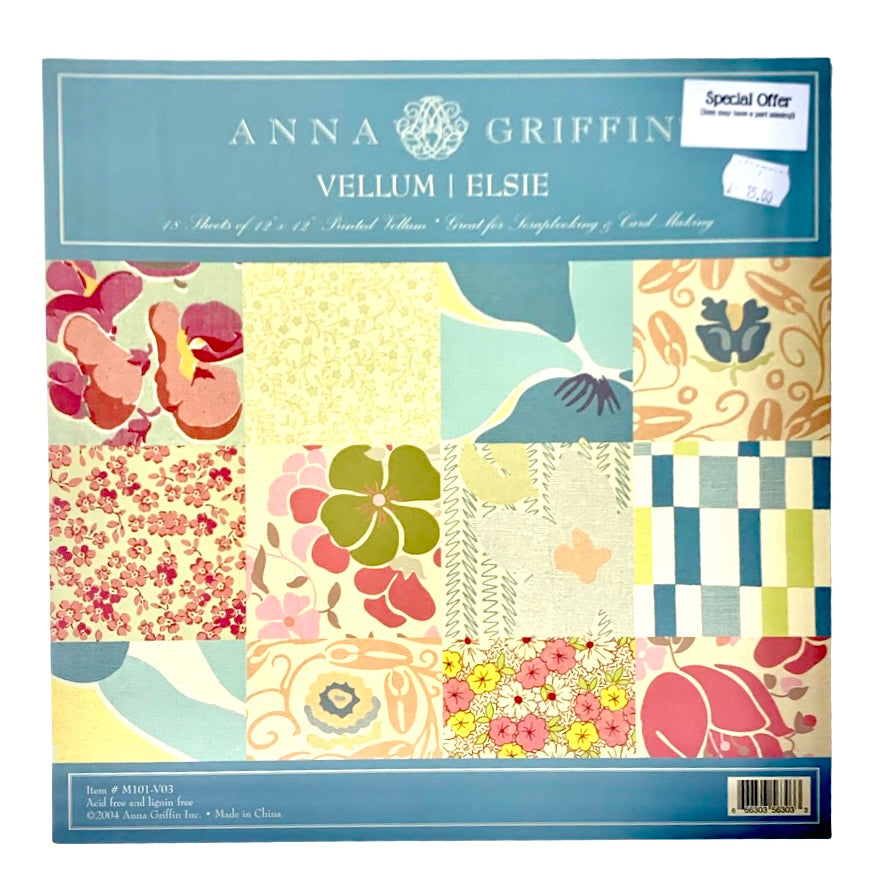 Scrapbooking paper pack - 'Anna Griffin Vellum Elsie'