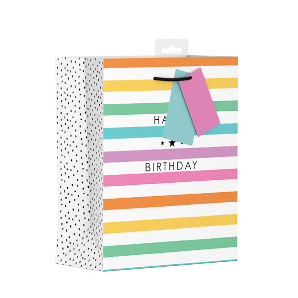 Happy Birthday stripes giftbag