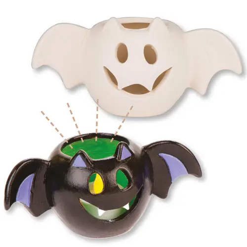Halloween Ceramic:  Bat Tealight Holder